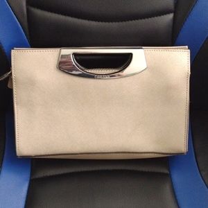 Elegant Cream Handbag with Silver Accents